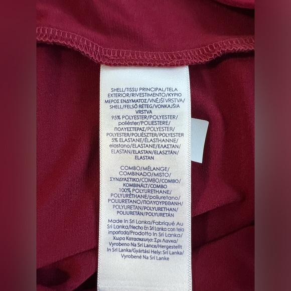 Chaps Red Black waist faux  dress‎ with faux leather detail Sz Small NWT! - Picture 8 of 11